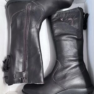 Brown Leather girls Boots child size 12